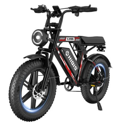 C200 20-Inch 1000W Fat Tire Electric Bike with 48V 17.5Ah Battery, Dual Suspension & Shimano 7-Speed